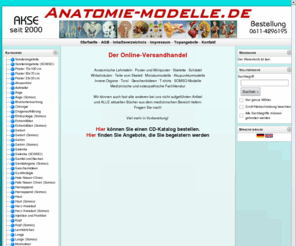 anatomieshop.com: Anatomie, Medizin, Modelle, Skelett, Wirbelsäulen, Schädel, Somso, Pflegepuppen, Rettungspuppen, Lehrtafeln, höchstes Qualitätsniveau.
Anatomie, Medizin, Modelle, Skelett, Wirbelsäule, Schädel, Somso, Pflegepuppe, Rettungspuppe, Lehrtafel, höchstes Qualitätsniveau.