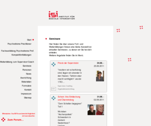 isi-hamburg.org: Ausbildung in Supervision, Coaching, Psychodrama - ISI
Neben der Darstellung der Ausbildung in Supervision, Coaching und Psychodrama werden Forschungsprojekte präsentiert, welche die Fragestellungen sozialer Interaktion unter ...