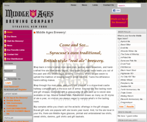 middleagesbrewing.com: Middle Ages Brewing Company
The Middle Ages Brewing Company, Syracuse's own traditional, British style real ale brewery., 14th Anniversary is available at the brewery for growler fills and tasting. A traditional English Brown Ale., Syracuse, New York, Beer, Craft Beer, Beer Twitter, Beer Myspace, Microbrew, Draft Beer, Growler, Growler Fills,