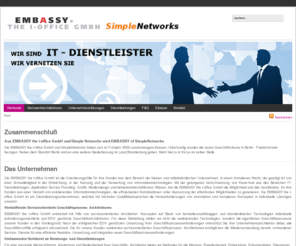 simple-networks.info: EMBASSY the i-office GmbH / SimpleNetworks - IT Dienstleister
EMBASSY the i-office GmbH, wir sind IT-Dienstleister