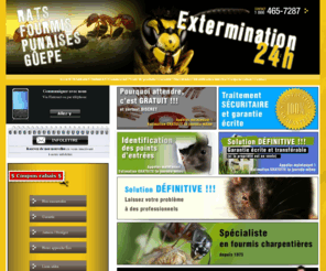 extermination24hrs.com: Extermination,exterminateur
Exterminateur,extermination 24h, Punaises, estimation gratuite la journée même,Montreal, garantie écrite et transférable si la propriété est en vente, solution définitive, spécialiste en fourmis charpentières, techniciens locaux rapides et diplômés