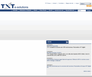txt.it: TXT e-solutions fornitore nella Supply Chain Management e nelle soluzioni di Media & Channel Integration

TXT e-solutions è leader internazionale nella fornitura di soluzioni software strategiche, che aiutano le aziende a migliorare la loro profittabilità e competitività. Le principali aree di attività in cui opera TXT sono: supply chain management, content management e business intelligence.
