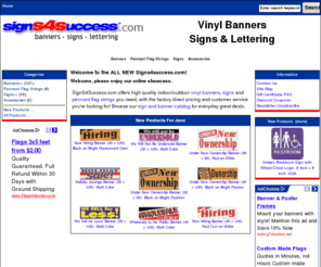 signs4success.com: Vinyl Banners - Signs - Lettering | Signs4Success.com!
Vinyl Banners - Signs - Lettering | Signs4Success.com! - Signs Banners Pennant Flag Strings Accessories vinyl banners signs traffic stop sale open house grand opening open now hiring clearance restroom bathroom ada braille logo stand real estate renting leasing banners sign lettering letters printed flags pennant string flag strings string preprinted printing