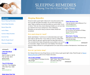 sleeping-remedies.com: Sleeping Remedies : Natural Sleep Remedies for Better Sleep
Sleeping Remedies helps you to get a good nights sleep. Information, tips and help on getting better sleep.