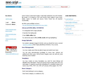 news-script.com: News Script
Full-featured news updater script with HTML editor, image uploader and user management