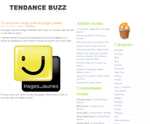 tendancebuzz.com: Tendance Buzz
Tendance Buzz référence sur son blog les news qui buzzent sur le web, éclaire sur les buzz viraux et jeux vidéos du moment.