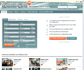 eclassic-cars.net: Accueil
Place dÂ´Ã©change pour vÃ©hicules anciens et de collection