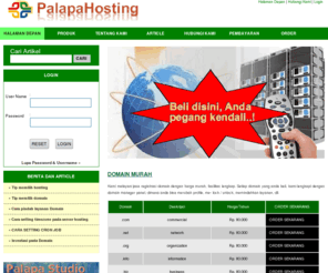 palapahosting.com: hosting murah
Palapahosting memberikan layanan domain registrar dan hosting yang handal. Domain .com dan .net hanya Rp. 80 rb. Anda beli domain disini, anda pegang kendali.