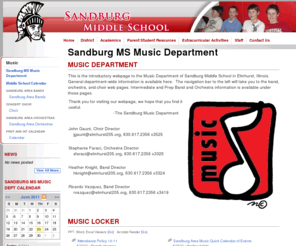 sandburg205music.org: Sandburg Middle School: Sandburg MS Music Department
