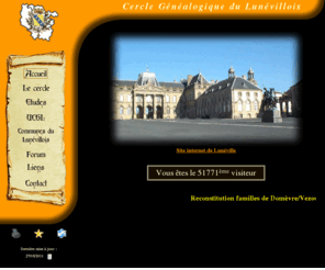 genelunevillois.org: Cercle Généalogique du Lunévillois - Accueil
Le Cercle Généalogique du Lunévillois vous accueille sur son site internet
