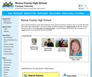 boonecountyhighschool.org: Boone County High School
Boone County High School is a high school website for Boone County alumni. Boone County High provides school news, reunion and graduation information, alumni listings and more for former students and faculty of Boone County High in Florence, Kentucky