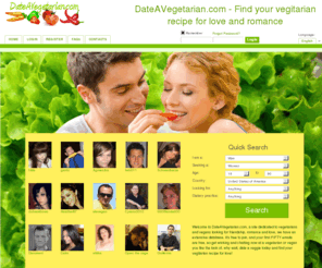 dateavegetarian.com: Vegetarian and Vegan Recipes for Love at www.dateavegetarian.com - Front page
