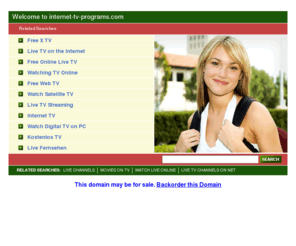 internet-tv-programs.com: Watch Live TV Channels on PC
Internet TV Software - Watch Thousands of FREE Streaming Channels Right On Your PC.  Stream: Movies | Shows | News | Sports | Music.  Internet TV Programs are the best way to watch all your favorite shows online instantly.