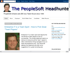 peoplesoftheadhunter.com: The PeopleSoft Headhunter for PeopleSoft Recruiting Great PeopleSoft Talent.
PeopleSoft Recruiting, PeopleSoft Headhunting and PeopleSoft Talent services to help companies get the most out of their PeopleSoft investment.