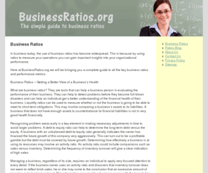 businessratios.org: Business Ratios - Guide to the use of key performance metrics and ratios
Simple guide on how to use business ratios and key performance metrics in your business