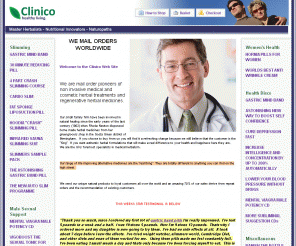 clinico.co.uk: Clinico - Natural Alternatives for Slimming Pills, Erectile Dysfunction, Menopause
A natural herb and nutrient alternative to conventional drug based medicines. Safe herbal remedies for mature, sexual, slimming and lifestyle problems