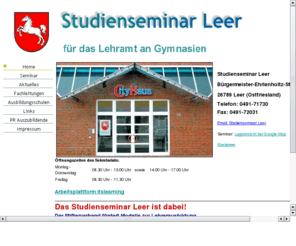 studienseminar-leer.de: Zum Studienseminar Leer
Website des Studienseminar Leer - Homepage beim Niederschsischen Bildungsserver (Nibis)