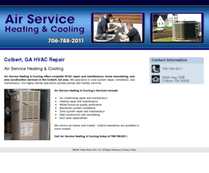 airservicehvac-athensga.com: HVAC Repair Colbert, GA - Air Service Heating & Cooling
Air Service Heating & Cooling offers complete HVAC repair in the Colbert, GA area. We service all makes and models. Call 706-788-2011 now.