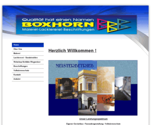 malerei-beschriftungen-boxhorn.com: Malerei, Malerbetrieb-und Lackierer,Schilder,Siebdruck Boxhorn aus Teisnach im Landkreis Regen, Bayerischer Wald, in Niederbayern
 Für die Malerei,  Malerbetrieb,Schilder,Siebdruck Alois Boxhorn aus Teisnach im Landkreis Regen, Bayerischer Wald, in Niederbayern steht der Name als Begriff für qualitative Leistungen im Maler-und Lackiererhandwerk, so wie im Siebdruck.