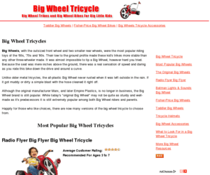 bigwheeltricycle.net: Big Wheel Tricycles | Big Wheel Bikes For Kids
Big Wheel Tricycles for kids from 3 to 8 are still the 