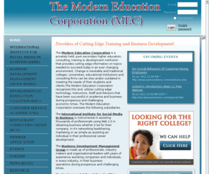 iismb.com: Modern Education Corporation
The Modern Education Corporation offers education and consulting in business development, customer service and utilizing web 2.0 strategies in business