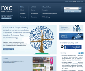 nxcgroup.com: NXC - OPEN RELIABLE - Consulting - Application Management - CMS - DMS - ECM
NXC is a pan-European consulting agency, with over ten years of commitment to reliable Open Source. Delivering services, consulting and application management on eZ Publish, Drupal, Alfresco, Nuxeo and Liferay. 