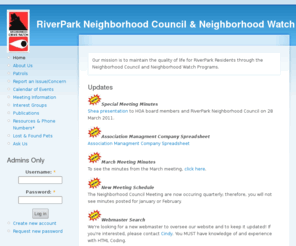 riverparknw.com: Updates | RiverPark Neighborhood Council & Neighborhood Watch
