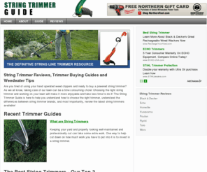 stringtrimmerguide.com: Weadeaters | String Trimmer Reviews, Guides, and Weedeater Tips | Grass Trimmer Guides
Looking for a String Trimmer? Read complete string trimmer guides and reviews that will help you find the perfect string trimmer for your needs.