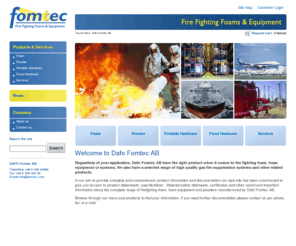 fomtec.com: Fomtec.com - Dafo Fomtec AB
Regardless of your application, Dafo Fomtec AB have the right product when it comes to fire fighting foam, foam equipment or systems. We also have a selected range of high quality gas fire suppression systems and other related products.