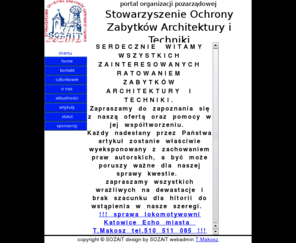 sozait.org: Stowarzyszenie Ochrony Zabytków Architektury i Techniki w Bytomiu
Zajmujemy się montażem kolektorów słonecznych i instalacji solarnych, automatyzacjš procesów, systemami wizualizacji procesów -SCADA, programujemy PLC oraz budujemy sterowniki dedykowane, eksploatujemy urzšdzenia energetyczne jak kotłownie - wymiennikownie wykonujemy przeglšdy okresowe oraz pełny serwis 24h, projektujemy i wykonujemy nowe systemy automatyki oraz systemy energetyczne, instalujemy systemy solarne oraz geotermalne, tworzymy systemy automatyki dla domów prywatnych, firm produkcyjnych, szklarni itp.