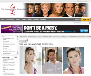 theyoungandtherestlessfanwiki.com: The Young and the Restless - The Young and the Restless Wiki
The Official The Young and the Restless Wiki | The wiki for fans of the CBS Daytime drama: fill out bio and fan pages for favorite cast and characters, collect photos, talk about the show with other fans, take polls, add videos, and more!