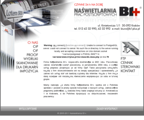 b1plus.pl: Naświetlarnia B1 plus - CTP, CTF, proof, wydruki, skanowanie, impozycja...
Naświetlanie prac postscriptowych oraz wydruki wielkoformatowe.