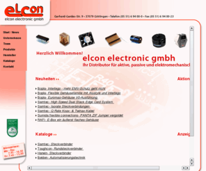 elcon-electronic.com: elcon electronic gmbh
Willkommen bei der elcon electronic gmbh, Ihr Distributor für aktive, passive und elektromechanische Bauteile