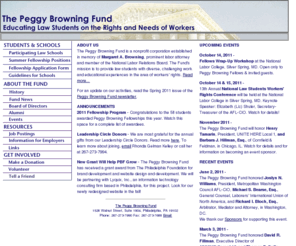 peggybrowningfund.org: The Peggy Browning Fund
The Peggy Bronwing Fund provides fellowships for Law Students

dedicated to improving the lives of workers.