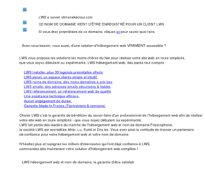 slimanekacioui.com: LWS - Le nom de domaine abelmartin.fr a t rserv par lws.fr
LWS, enregistrement de nom de domaine, lws a reserve le domaine abelmartin.fr et s