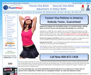 turbovisa.com: Fiance Visa & Spousal Visa
K1 Fiance Visa $249 and K3 Spousal Visa $349 for U.S. Citizens who want to bring a foreign fiance or spouse to the United States. 100% Success. Serving all 50 states and obtaining fiance visas across the globe.