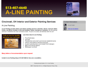 a-linepainting.com: Painting Services Goshen, OH - A-Line Painting
A-Line Painting provides interior and exterior painting services to Goshen, OH. Call 513-407-4640 for quality services you can trust.