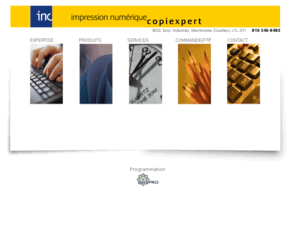 inc-sherbrooke.com: Copiexpert INC - Professionnels de la copie numérique et préparation de documents
En plus d'un service hors pair en copies de toutes sortes, Impression Numérique CopiExpert (INC) vous accompagne dans la préparation et la réalisation de vos outils de communications imprimés, de la carte d'affaires au kiosque d'exposition en passant par vos brochures corporatives et vos dépliants.