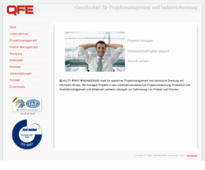 qfe-consulting.com: QFE - Gesellschaft für Projektmanagement und Beratung
QFE - Quality First Engineering