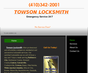 aaaxpresslocksmith.com: Towson locksmith - Home
      Towson Locksmith offers professional and affordable commercial, residential and automotive locksmith services. Our certified locksmiths are on call 24 hour a day and 7 days a week serving Baltimore City, Baltimore County, Howard County,Canton, Catons