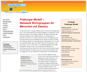 dementi.net: Freiburger Modell – Netzwerk Wohngruppen für Menschen mit Demenz
Homepage des Freiburger Modell e. V. Netzwerk Wohngruppen für Menschen mit Demenz