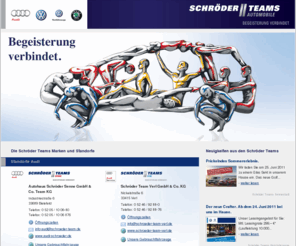 schroeder-team.com: Schröder Team Portalseite - Schröder Team Sennestadt GmbH & Co. KG aus Bielefeld - Hauptseite
Schröder Team Sennestadt GmbH & Co. KG,Schröder Team Portal, Ihre kompetenten Volkswagen, Audi und Skoda Partner in Nordrhein-Westfalen.