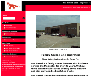 foxrents.com: Fox Rental & Sales - Grapevine, TX
Fox Rental & Sales is family owned and operated.