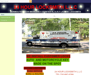 24-hourlocksmith.net: Home
ALL LOCKSMITH SERVICE
TRANPONDER KEY PROGRAM,LOCKOUT,EMERGENCY SERVICE
SERVING MOMOUTH AND OCEAN COUNTY