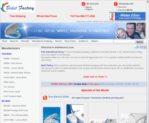 bidetfactory.com: Bidet Factory - Bidet Toilet Seat
Bidet Factory is part of pilotbidet which is one of the fastest growing companies in the bidet industry. It has a wide selection of different bidets.