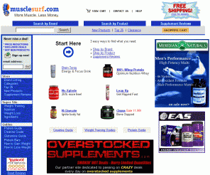 musclesurf.com: MuscleSurf.com - Build Muscle,Whey Protein,Creatine,Hydroxycut,Myoplex,N Large Weight Gainer and more cheap supplements!
