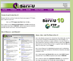 servu.info: Serv-U Fileserver - Einfach für jeden!
Serv-U ist ein Fileserver, der sowohl Sicherheit als auch leichte Bedienbarkeit verspricht. Teilen Sie Ihre Daten mit Freunden, Kunden, Lieferanten mit dem wohl populärsten FTP Server. Die übersichtliche und einfache Benutzeroberfläche erleichtert es Ihnen, Ihren Server zu managen und mit SSH verschlüsseltem Datentransfer bleiben sensitive Daten geschützt.