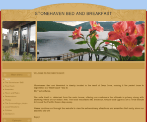 stonehavenbedandbreakfast.com: Welcome to Stonehaven Bed and Breakfast, Deep Cove, British Columbia
Stonehaven Bed and Breakfast - Beautiful British Columbia's Finest Private Bed and Breakfast located in Deep Cove North Vancouver