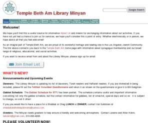 libraryminyan.org: Temple Beth Am Library Minyan
Home of the Library Minyan of Temple Beth Am, Los Angeles, California.