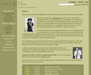lushlifemusic.com: lush life music : big band arrangements
Big Band Arrangements and Vocal Charts. Download free scores and audio samples to help you judge before you decide to buy.
